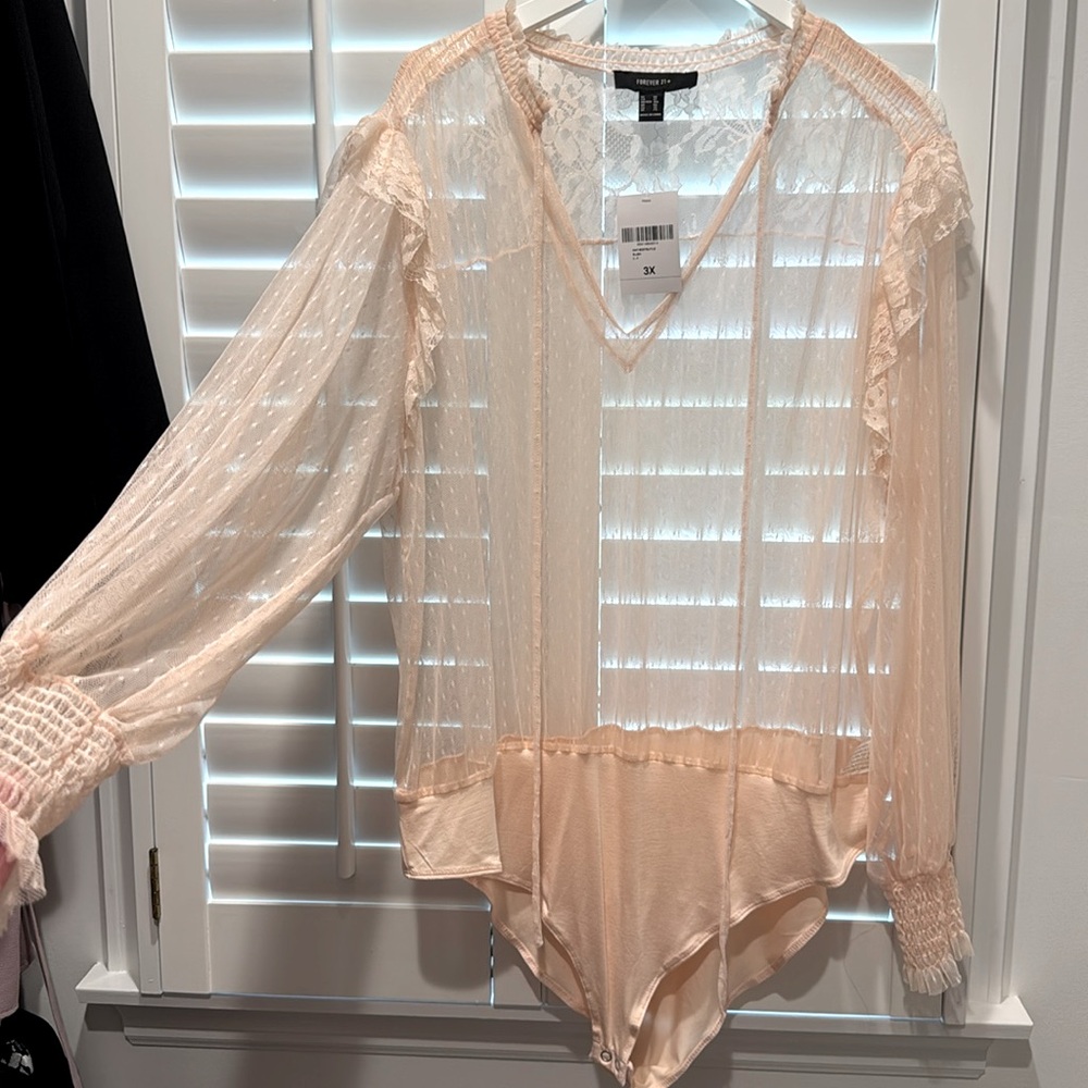 Forever 21bodysuit light peach beige brand new 3x brand new